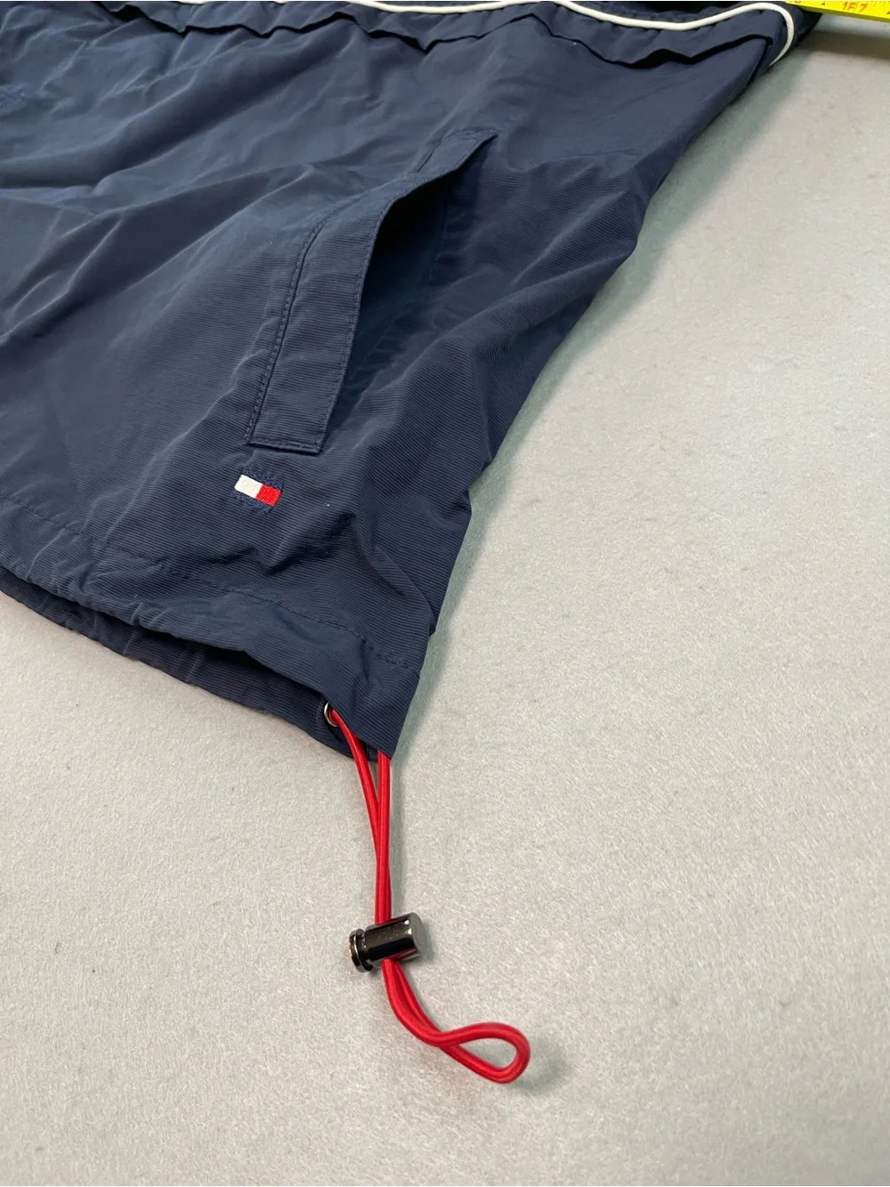 Tommy Hilfiger Size S Navy Blue Hooded Pullover Windbreaker Anorak 185